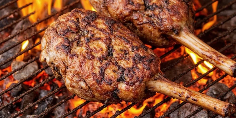Beautifully plated grilled lamb with exotic spices