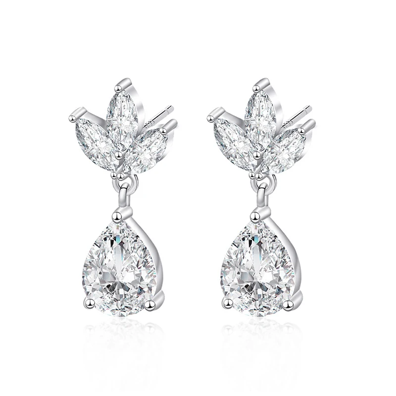 

MOYU Fine Jewellery Cubic Zircon dangle Earrings 925 Sterling Silver Zircon Waterdrop Earrings for women