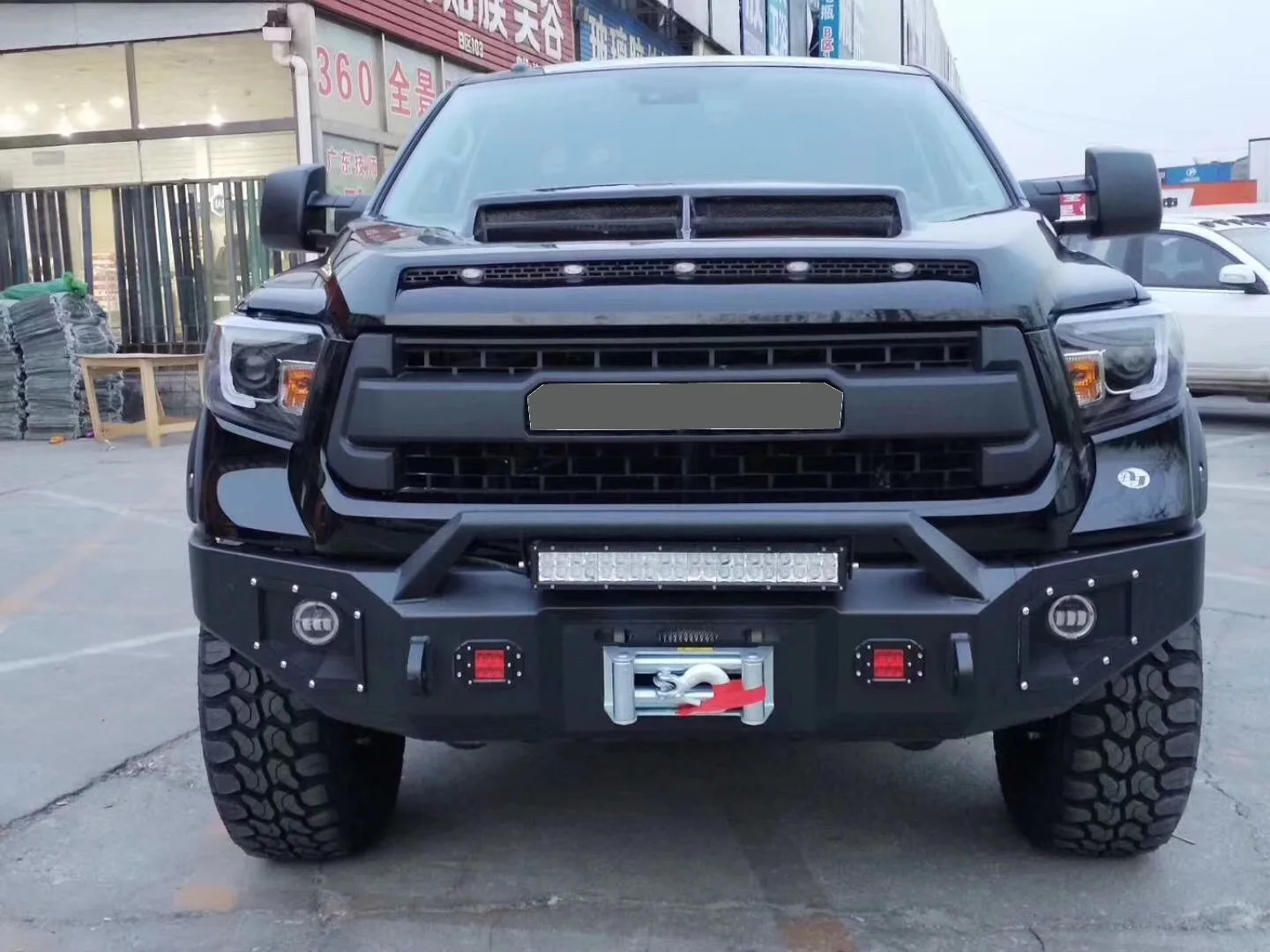 Hood Vent Led Light Bar Hood Scoop Steel Mesh Grille Insert Fit For