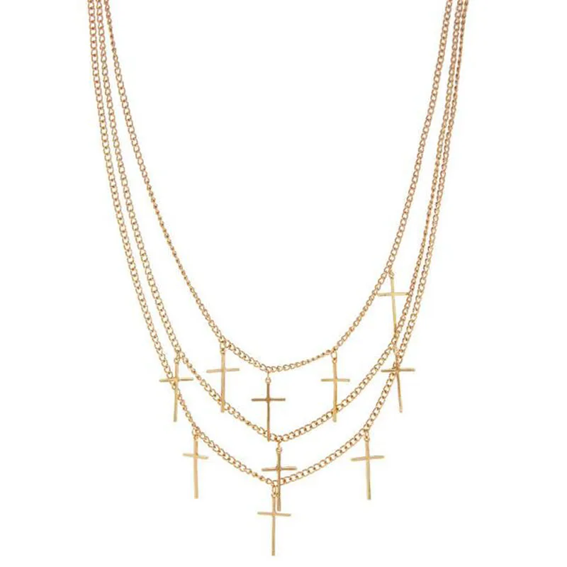 

Drop Shipping Retro Antique Silver Antique Gold Women Girls Cross Charms Chains Necklace, Anti.gold,anti.silver