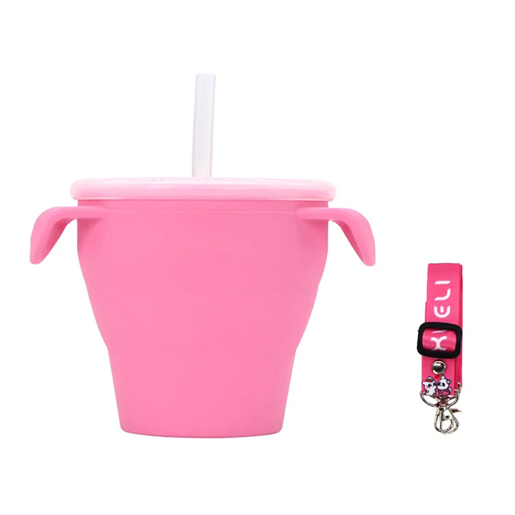 

Wholesale Portable Food Grade High Quality Sippy Cup Reusable Baby Bpa Free Organic Silicone Straw Cup, Customized