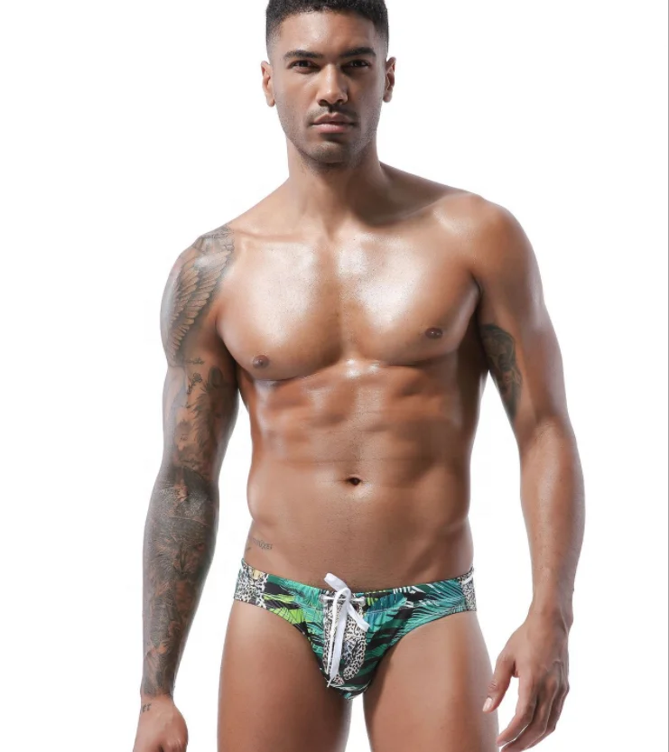 

summer colorful print low rise Amazon new sexy temptation mens swim trunks