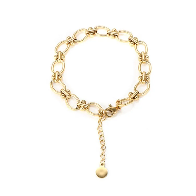 

Stylish Vintage Bracelet Jewelry High-end Stainless Steel 18K Gold Plated Geometric Chain Bracelets for Woman, Gold, rose gold, steel, black etc.