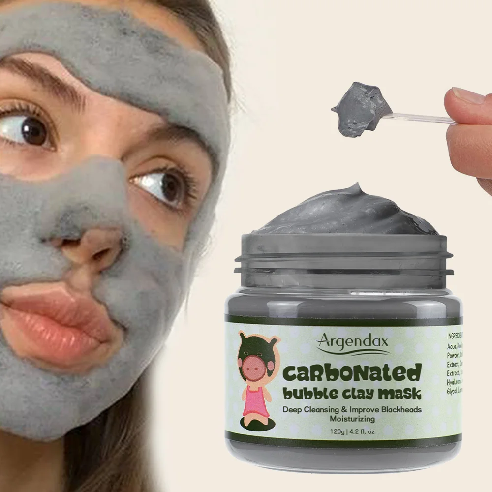 

Private Label Amino Acid Pore Shrinking Revitalizing Korean Cleansing Detox Carbonated Facial Face Oxygen Bubble Clay Mud Mask, Black