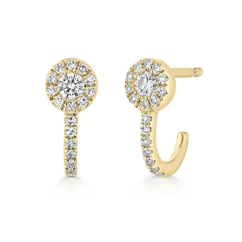 

2022 Fengshang Hot Sell Personalized Minimalist Stud Earrings Shiny Small Round CZ Women Ear Piercings Jewelry