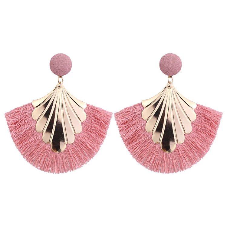 

Bohemian latest christmas creative women gold fashion vintage jewelry stud tassel earrings for women, 9 colors