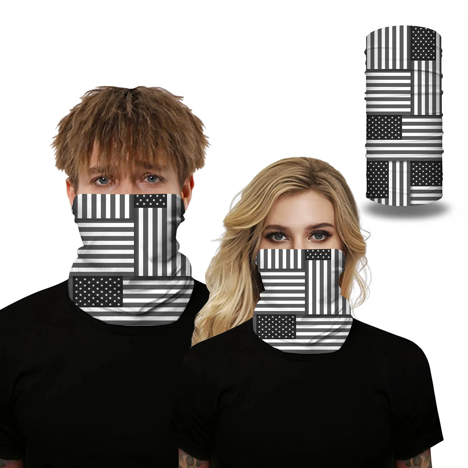 

Outdoor Riding Custom Design Plain Color Us Flag Digital Printing Multifunctional Neck Gaiter Face Bandana Buffs Scarf For Men, Picture color