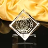 Unique Cubic Trimming Cut Crystal Cube with One Angle Flat,Crystal Block with One Point Faces Upwards For LED Lighting Souvenir