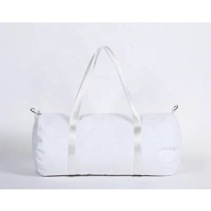 

Simple Striped Duffle Bag Wholesale Fashion Zippered Canvas Women Momogram Weekender Bag, As the picture