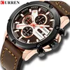 CURREN 8308 Luxury Brand Analog Sports Wristwatch Male Quartz Waterproof Watch Date Display Six Pointers