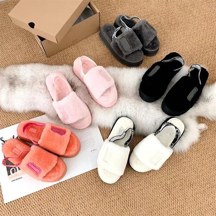 
uggh slides for women uggh slippers kids custom fox fur slides womens fur slippers fur slides 
