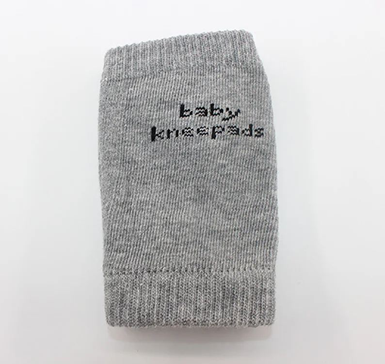 

china factory main product high quality Grey solid color cotton knitted baby crawling knee pads