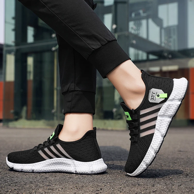 

YF-11 Athletic Slip On Gym Non-Slip Badminton Running Shoes Men's sneakers, Black