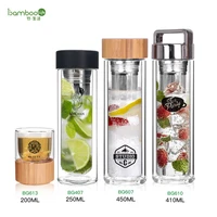 

Eco-friendly double wall glass tumbler custom logo tea mug coffee glass cups