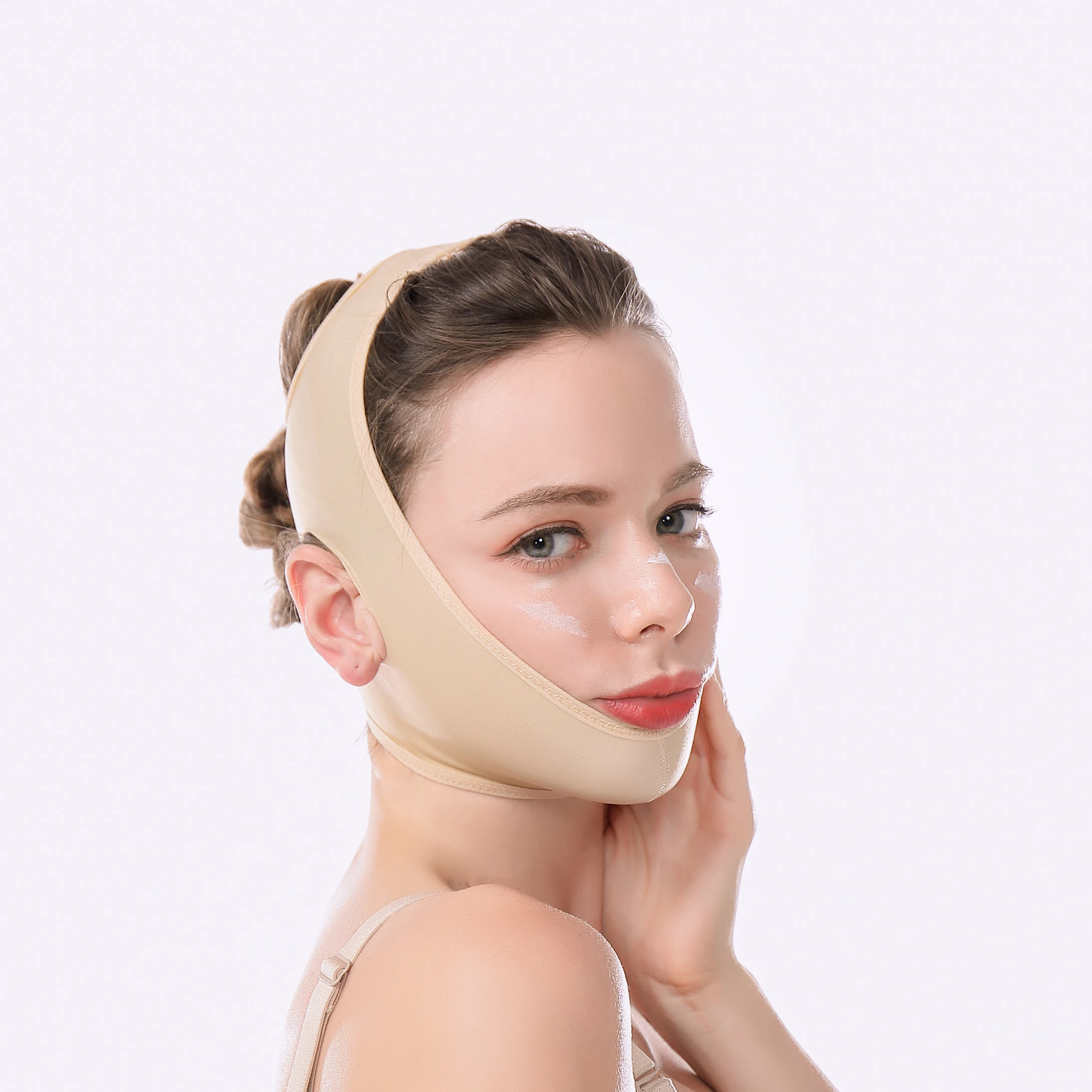 Breathable V-Band Facial Elastic Lifting facepiece with V-line Chin Bandage Facial Lifting Correction