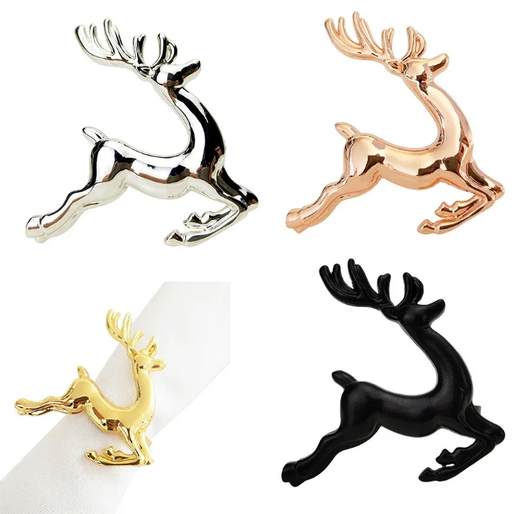 

Christmas Napkin Rings Gold Deer Napkin Ring Holders For Wedding, Customized