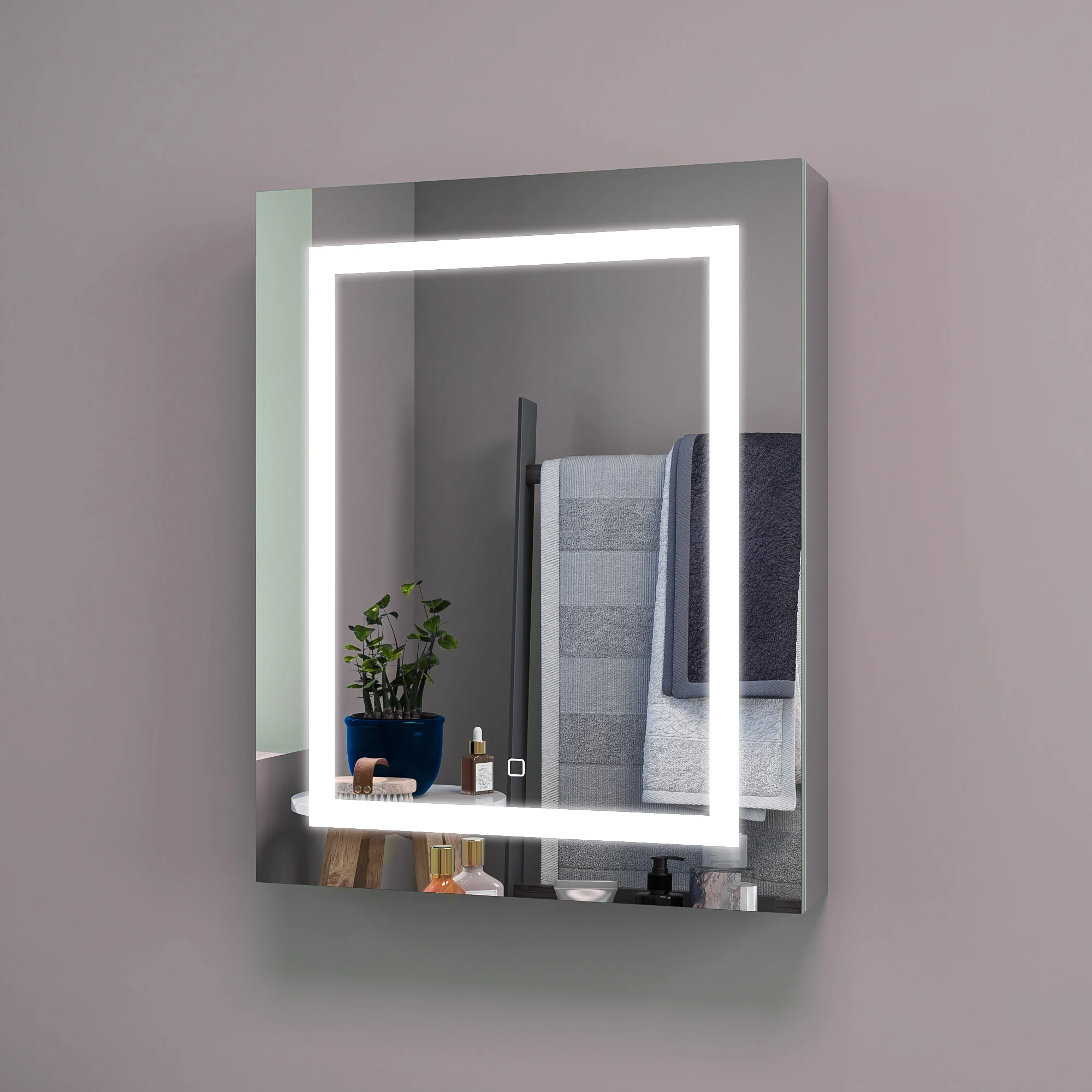 High Luxury AGMCB2430X Mirrors Warm Led Lighted Bathroom Mounted Mirror