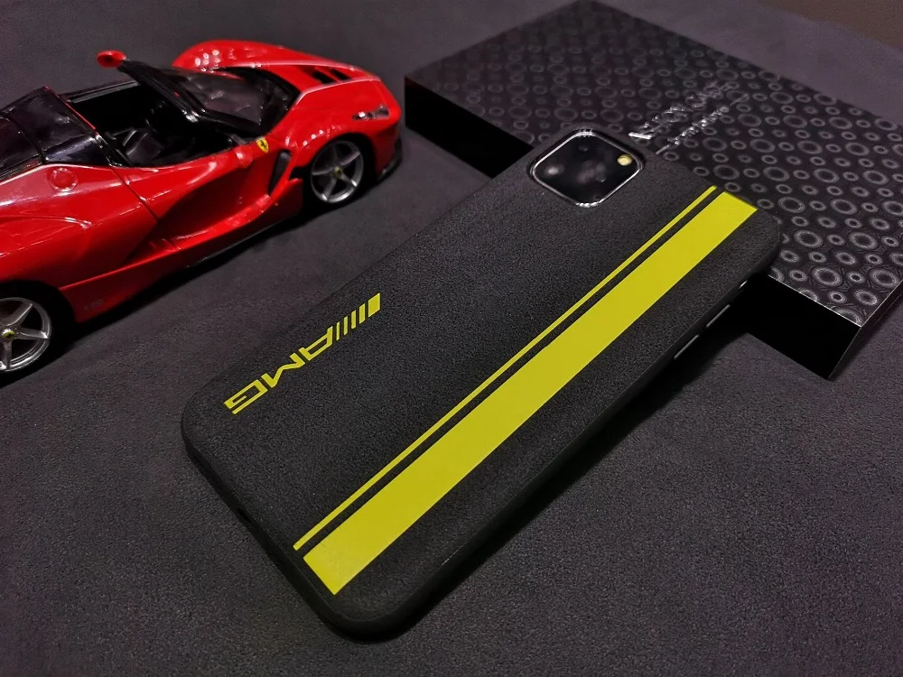 Custom most durable embossed Flipping Fur Suede car logo series mobile phone case plain mobile cover for iphone