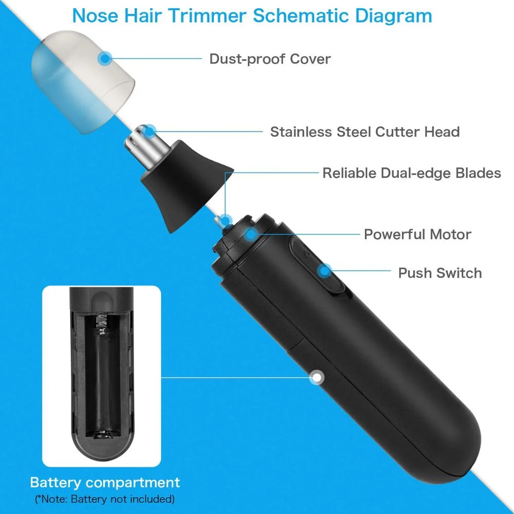 
Factory Painless Waterproof Stainless Steel Head Men Ear Nose Hair Trimmer Clipper 