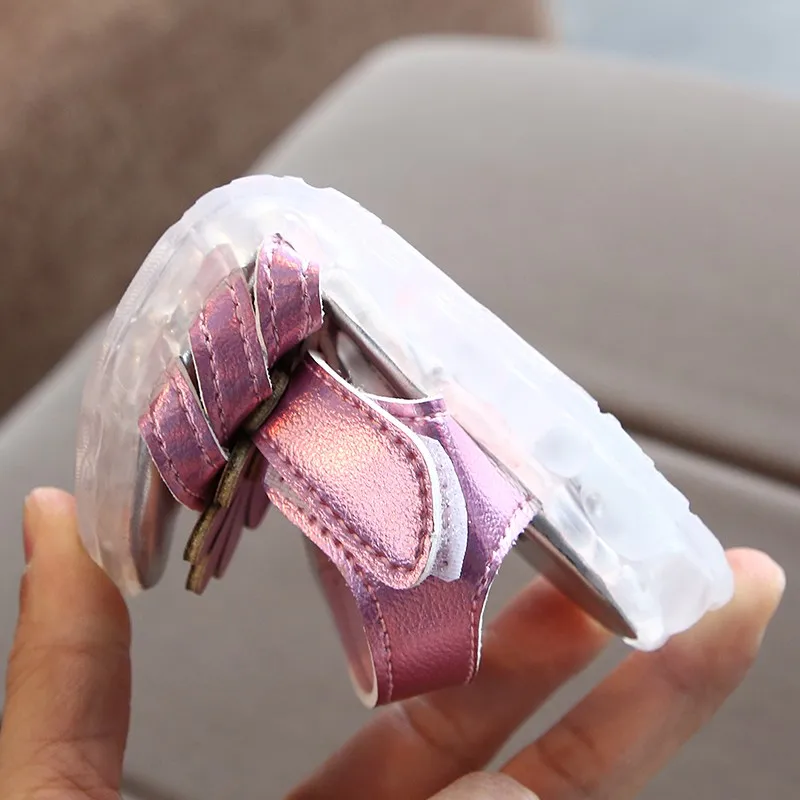 
summer kids girls flower beach led light sandals fashion popular 