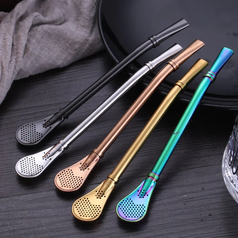 

Food Grade Colorful Stainless Steel Yerba Mate Tea Bombilla Drinking Straw with Filter