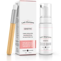 

Low MOQ for Private label Eyelash Extension Foam Cleanser Shampoo & Brush (50ml) natural lash shampoo