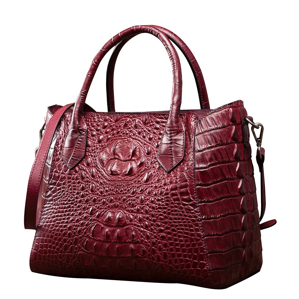 

2021 Hot Sales New Fashion Custom Crocodile Genuine Leather Ladies Tote Bag, Customized colors