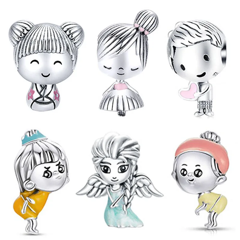 

New design loveline style jewelry lovely prince and princess 925 silver charms