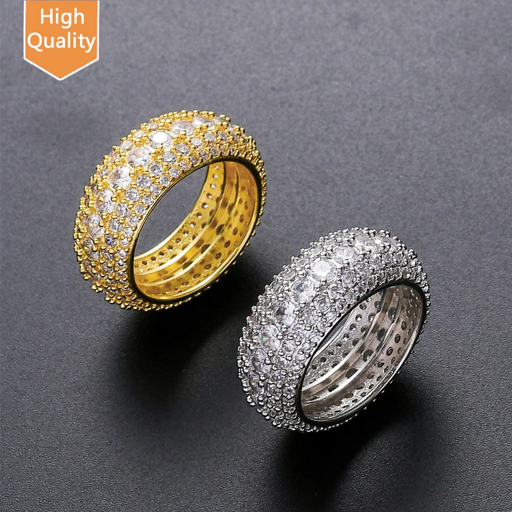 

Gold Plated Mens Iced Out Diamond Band Ring Mens Band Ring