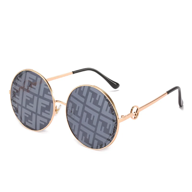 

2021 New Round Frame Sunglasses Fashion FF Sunglasses Fashion Watermark Alphabetic Sunglasses