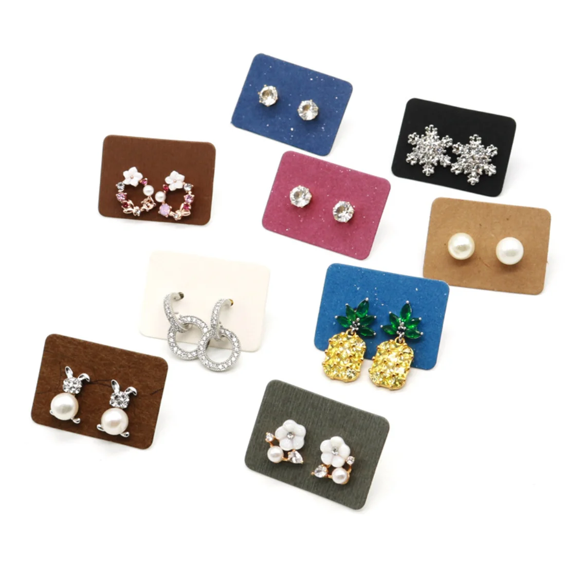 

2020 Wholesale custom earring paper card custom earring cards packaging 2.5*3.5cm, White earring cards