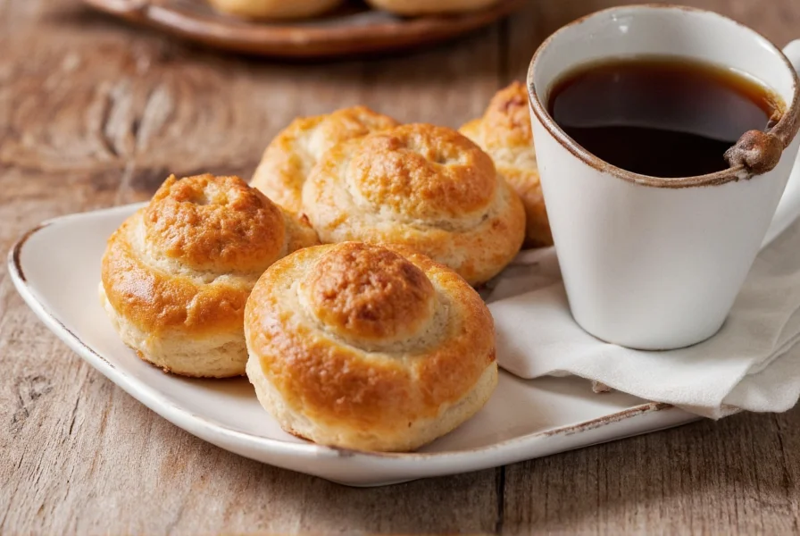 Traditional Swedish kanelbullar arranged on a ceramic plate with coffee cup