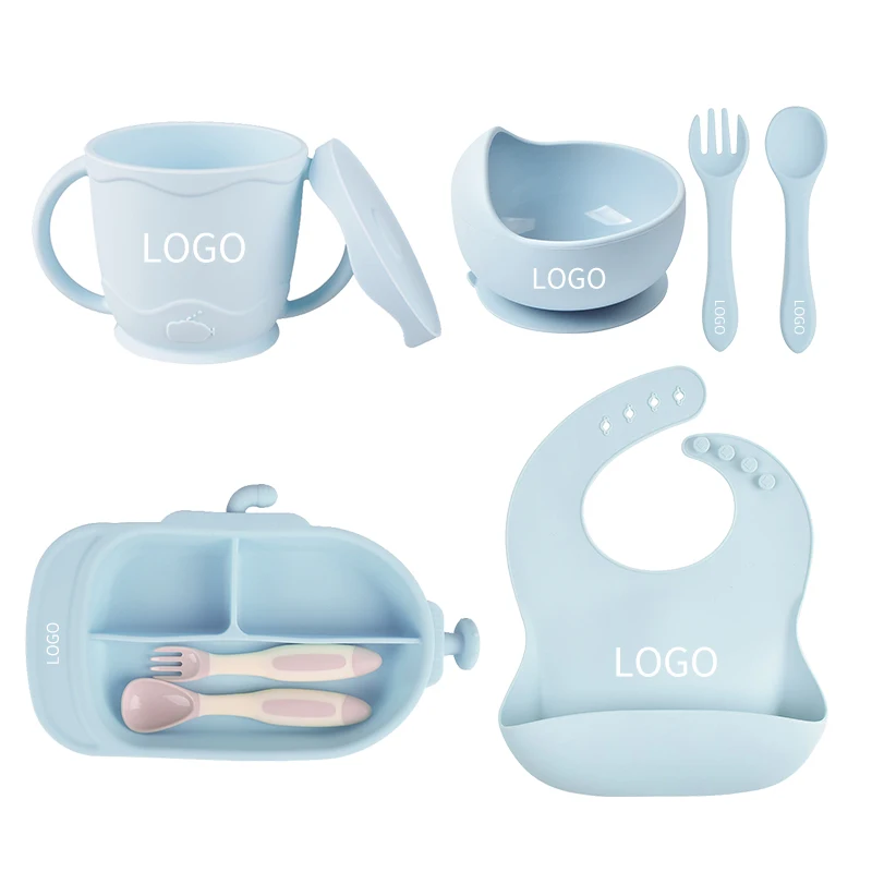

Lohas BPA Free Toddler Food Led Weaning Self Feeding Non Slip Grip Dinner Dish Set Divided Suction Silicone Baby Plate Set, Customized color