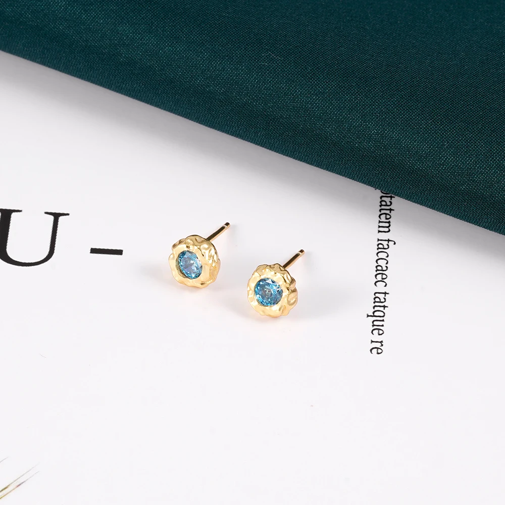 

Factory Direct Sales 925 Sterling Silver 18k Gold Plated Jewelry Tanzanite Earrings For Women