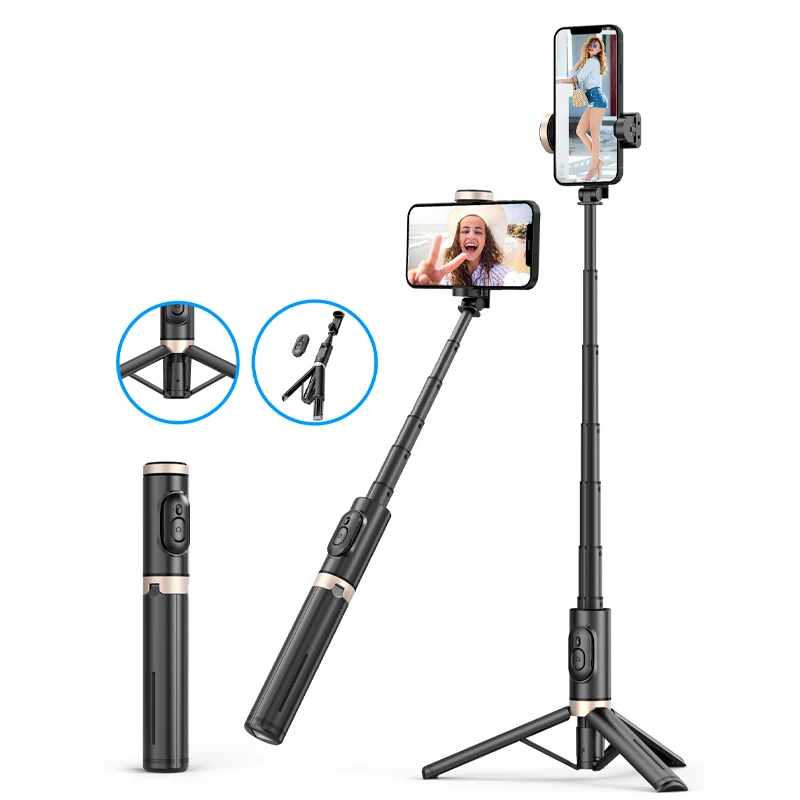 

CYKE Amazon Hot New Products Wireless Bluetooth Selfie Stick Phone Invisible Mini Tripod with Detachable Remote Control Q12