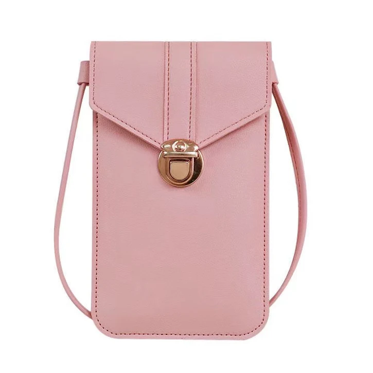 

no moq pu leather cell phone crossbody bag for women mini messenger shoulder bag small wallet purse, Grey,pink,red,black,green,blue