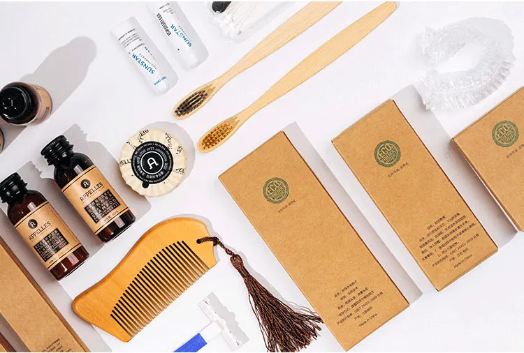 _03.jpg OF Hotel Supplies Custom Wooden Bamboo Comb Shaver Biodegradable Toothbrush Kit