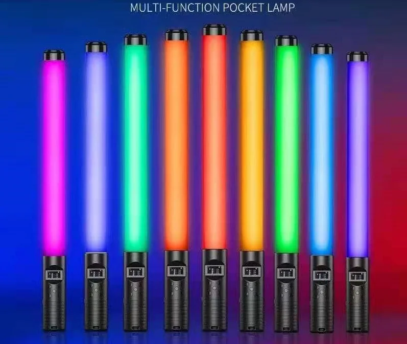 

HOT RGB Colorful LED Stick Fill Light Handheld 10W 6000K LED Flash Light Speedlight Photographic Lighting Lamp For Tiktok Youtub