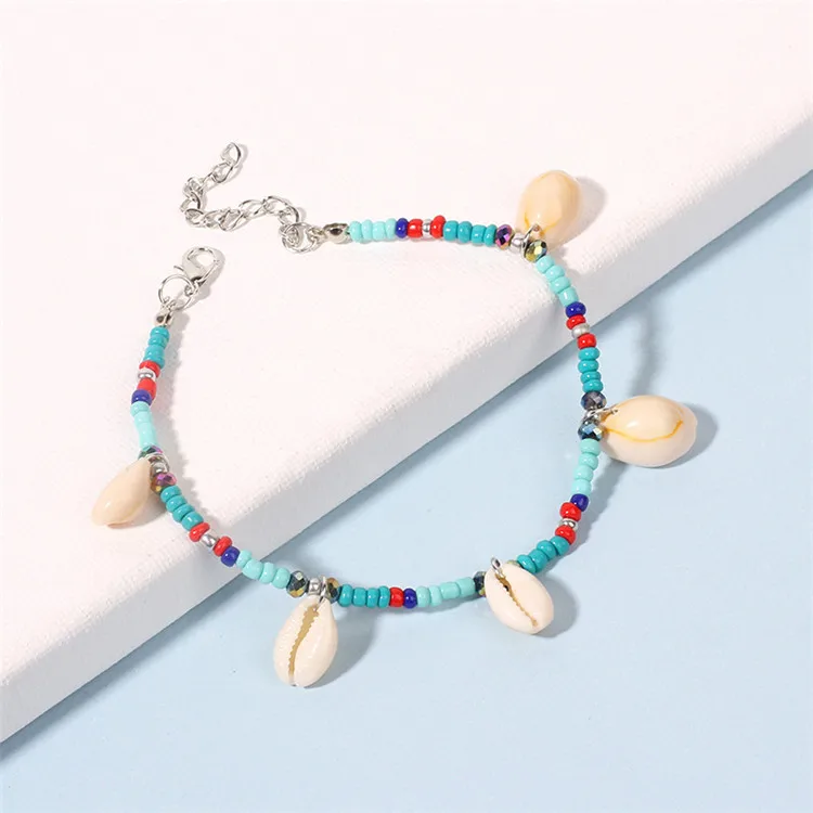 

2020 Handmade Turquoise Sea Shell Anklet Foot Chain Jewelry Anklet Bead, Picture