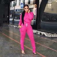 

New Design Women High Quality Polyester Feet zipper womens tracksuit