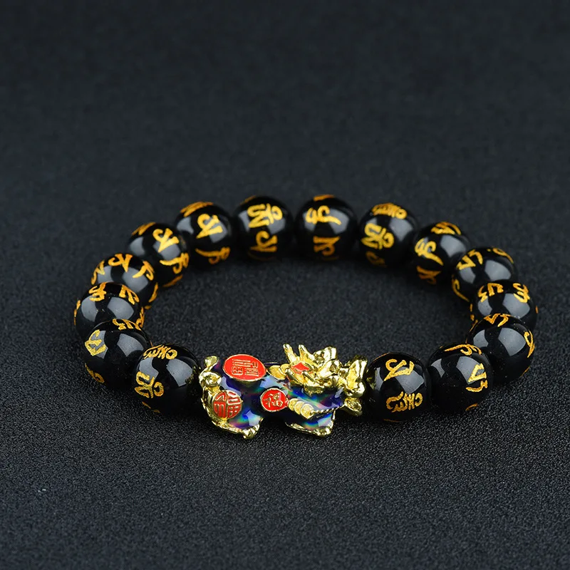 

Crystals healing stones original feng shui odsidian bracelet for men