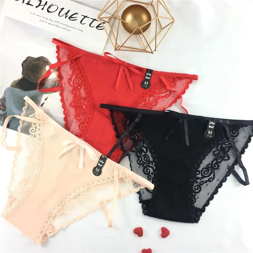 

Woman underwear lace low waist panties brief soft spandex seamless panties Ladies seamless triangle panty