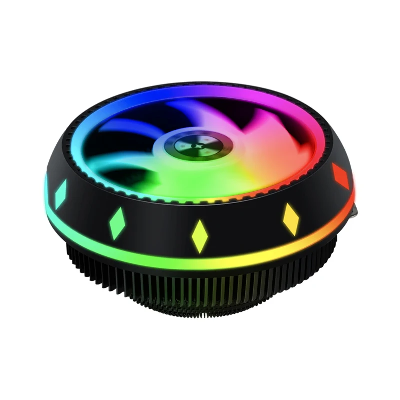 

Mute Colorful UFO Shaped CPU Cooler Fan RGB Color LED Changing Computer Fan For PC Processor