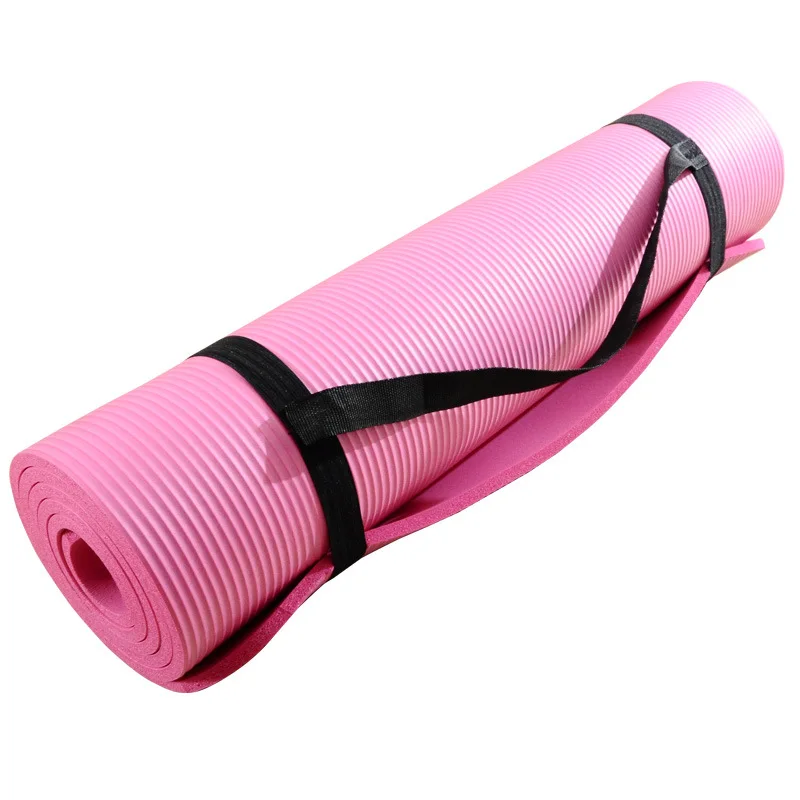 

Fitness Workout Mat Carrying Strap Exercise Mat 10mm NBR Yoga Mat in Custom Design, Customized color