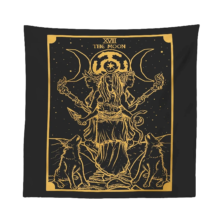 

Wholesale Custom Printed Oriental Psychedelic Goddess Hekate Tarot Tapestry Yoga Meditation Spiritual Wall Hanging Blanket, Customized color