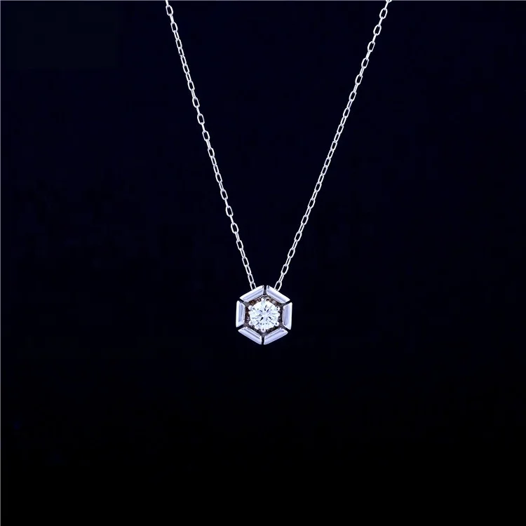

Hot Sale Diamond Necklace Jewelry 18K Necklace White Solid Gold For Women