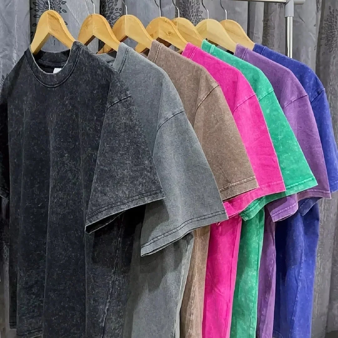 Washed Knitted Cotton Short Sleeve T Shirt