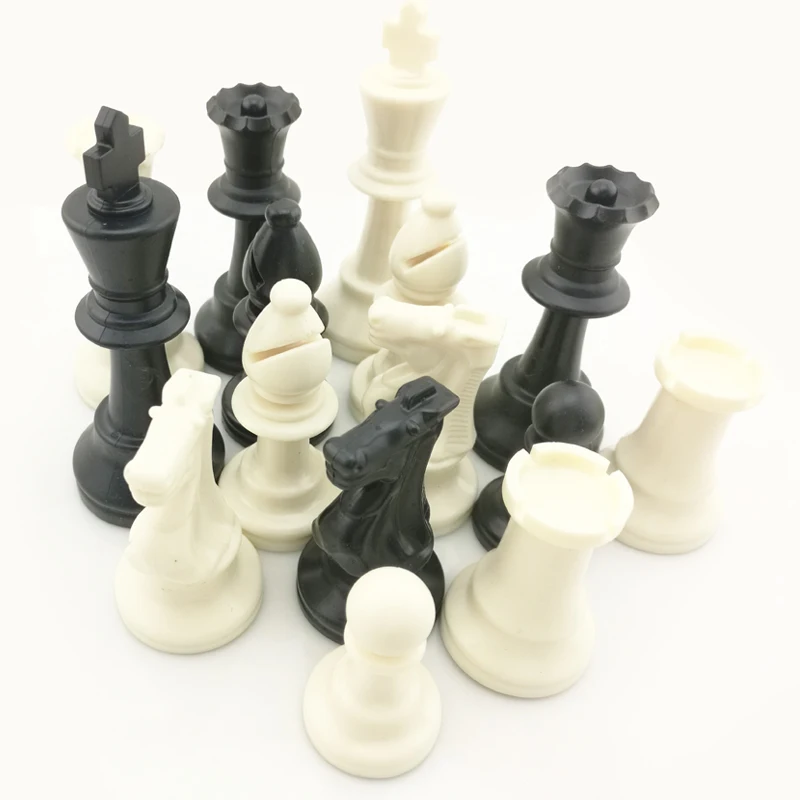 

Wholesale heavy plastic chess pieces set chess board for chess games, White black