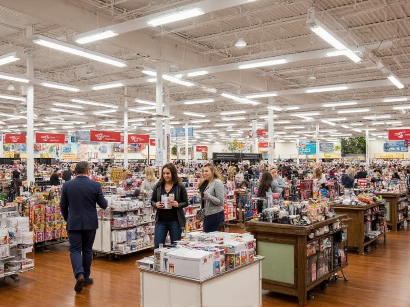 Michaels Fargo store interior with craft aisles and customers