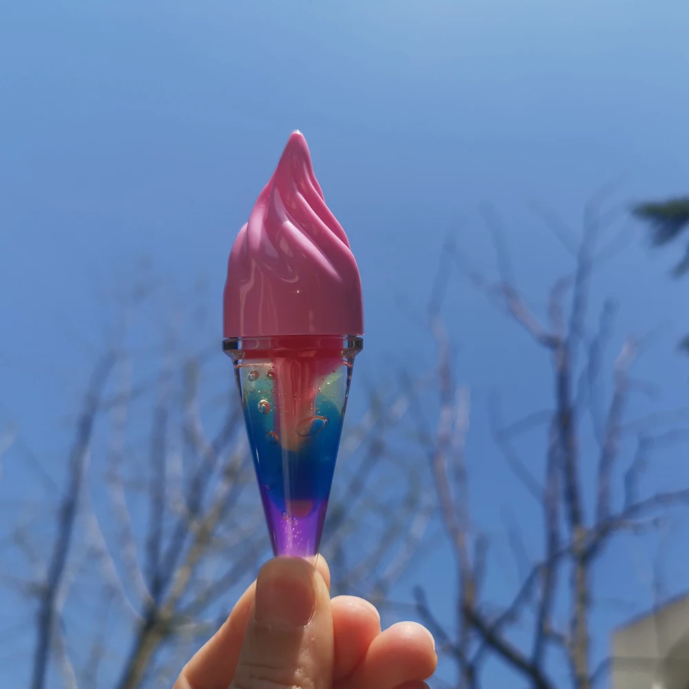 

2021 Custom You Logo Base Rainbow Clear Kids Glossy Lipgloss Glitter Kit Fruit Vegan Wholesale Plumping Lip Gloss, Customed